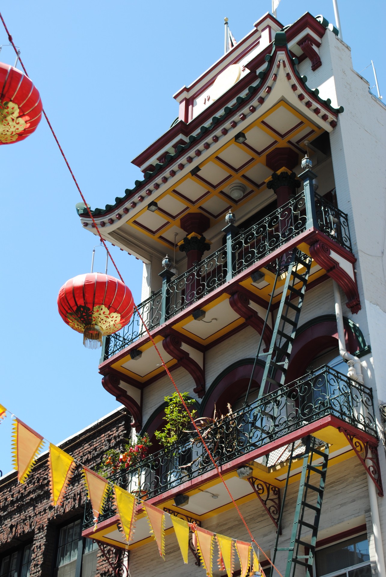 china town building lanterns free photo