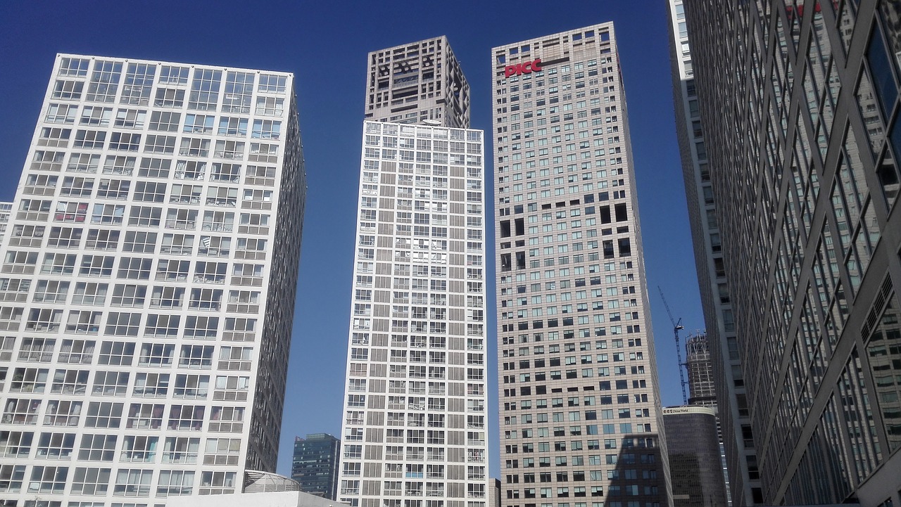 building blue sky beijing free photo