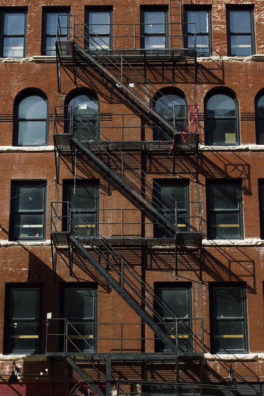 building staircase fire escape free photo