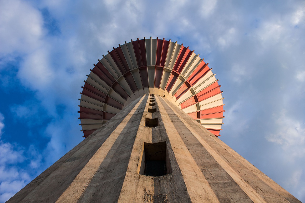 building water tower sky free photo