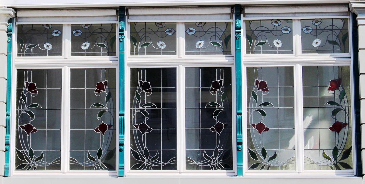 building art nouveau window free photo