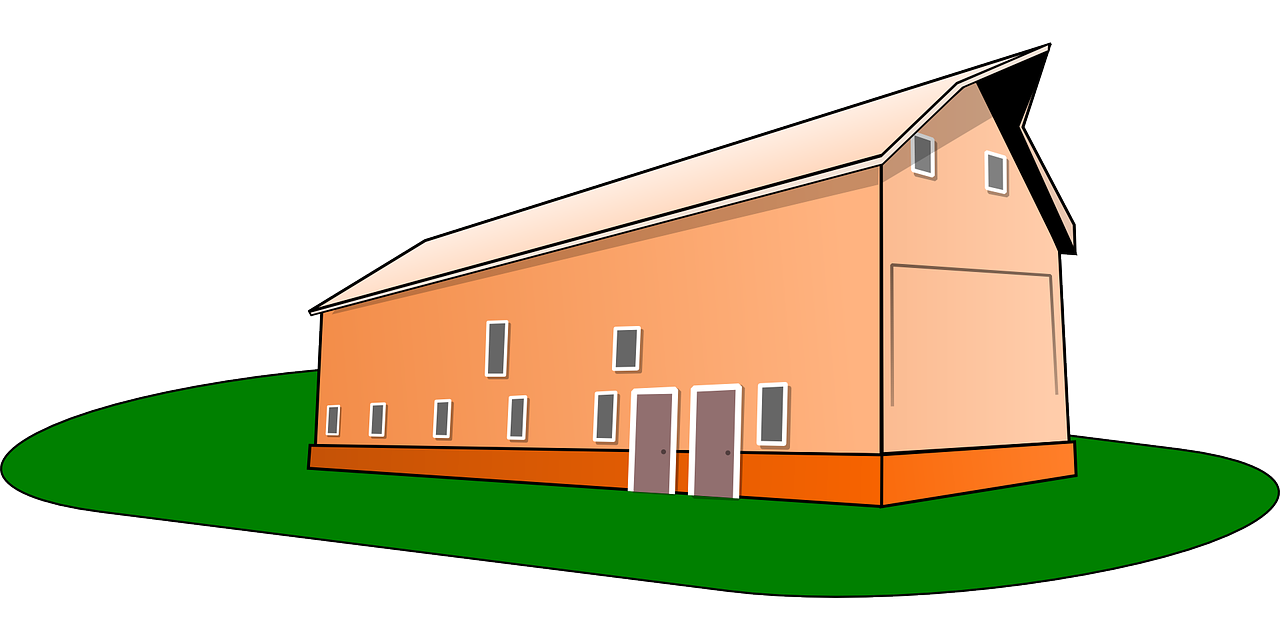 building,barn,farm,orange,windows,doors,roof,free vector graphics,free pictures, free photos, free images, royalty free, free illustrations, public domain