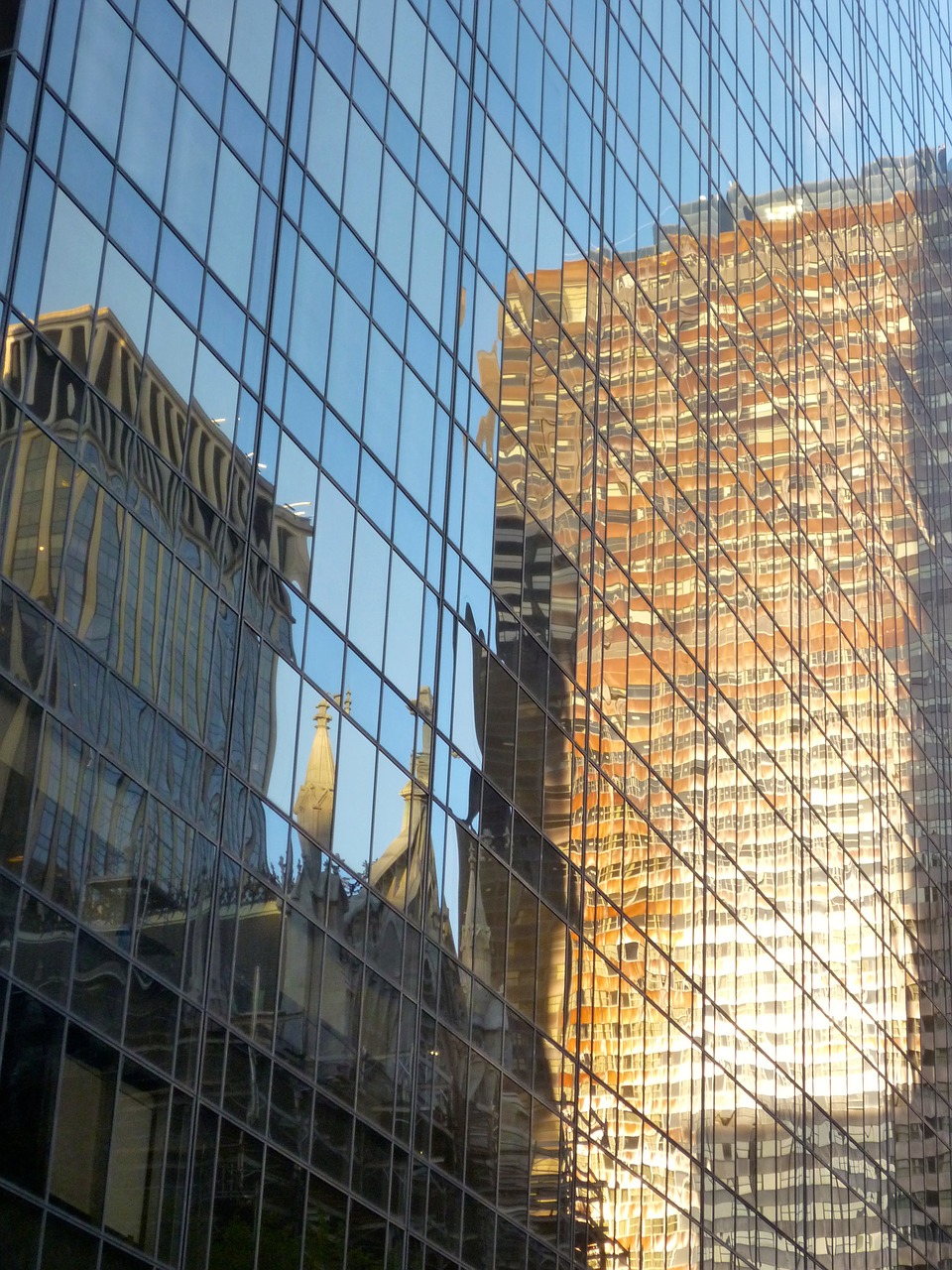 building reflection city free photo