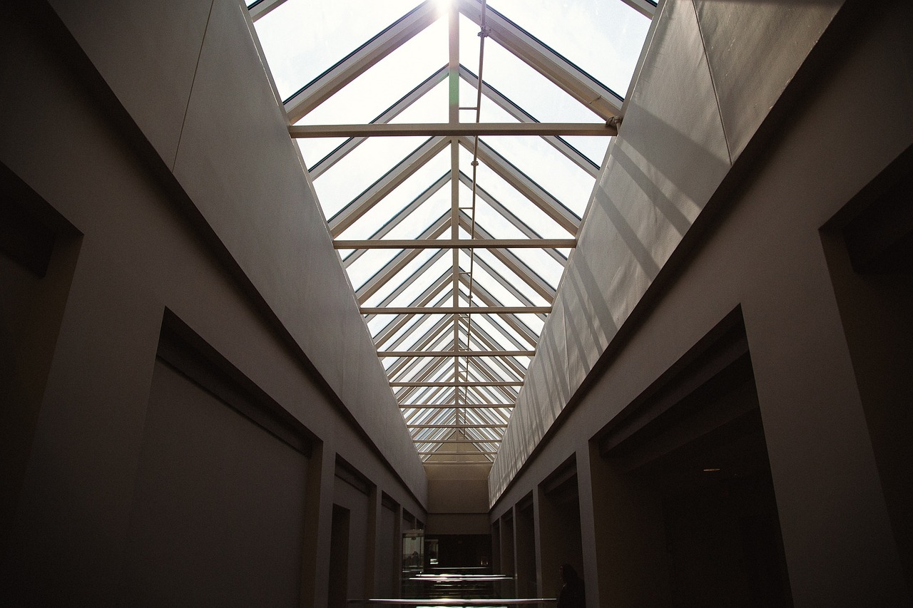 building hallway skylight free photo