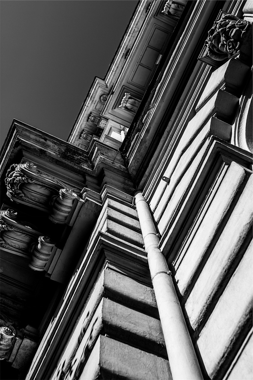 building architecture black and white free photo