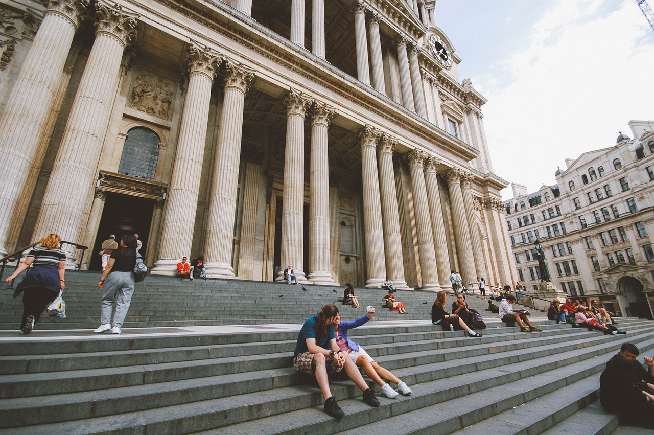 building people stairs free photo