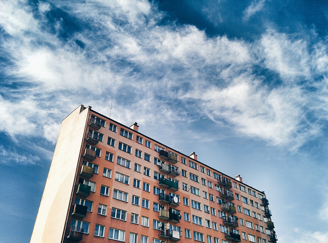 building apartment windows free photo