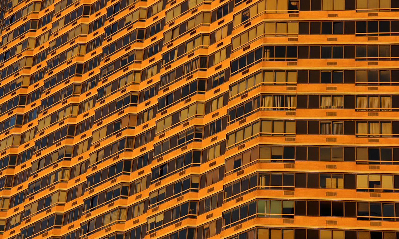 building windows orange free photo