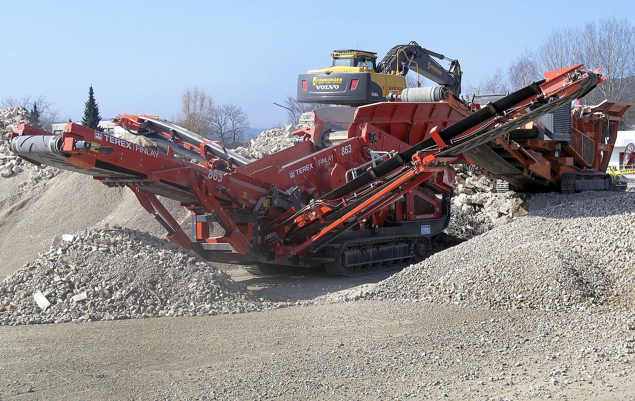 building rubble crusher excavators free photo