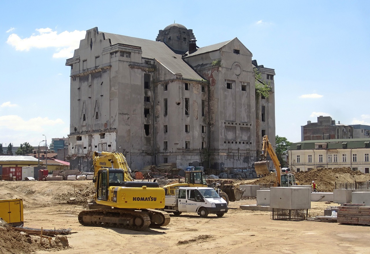 building site old factory demolition free photo