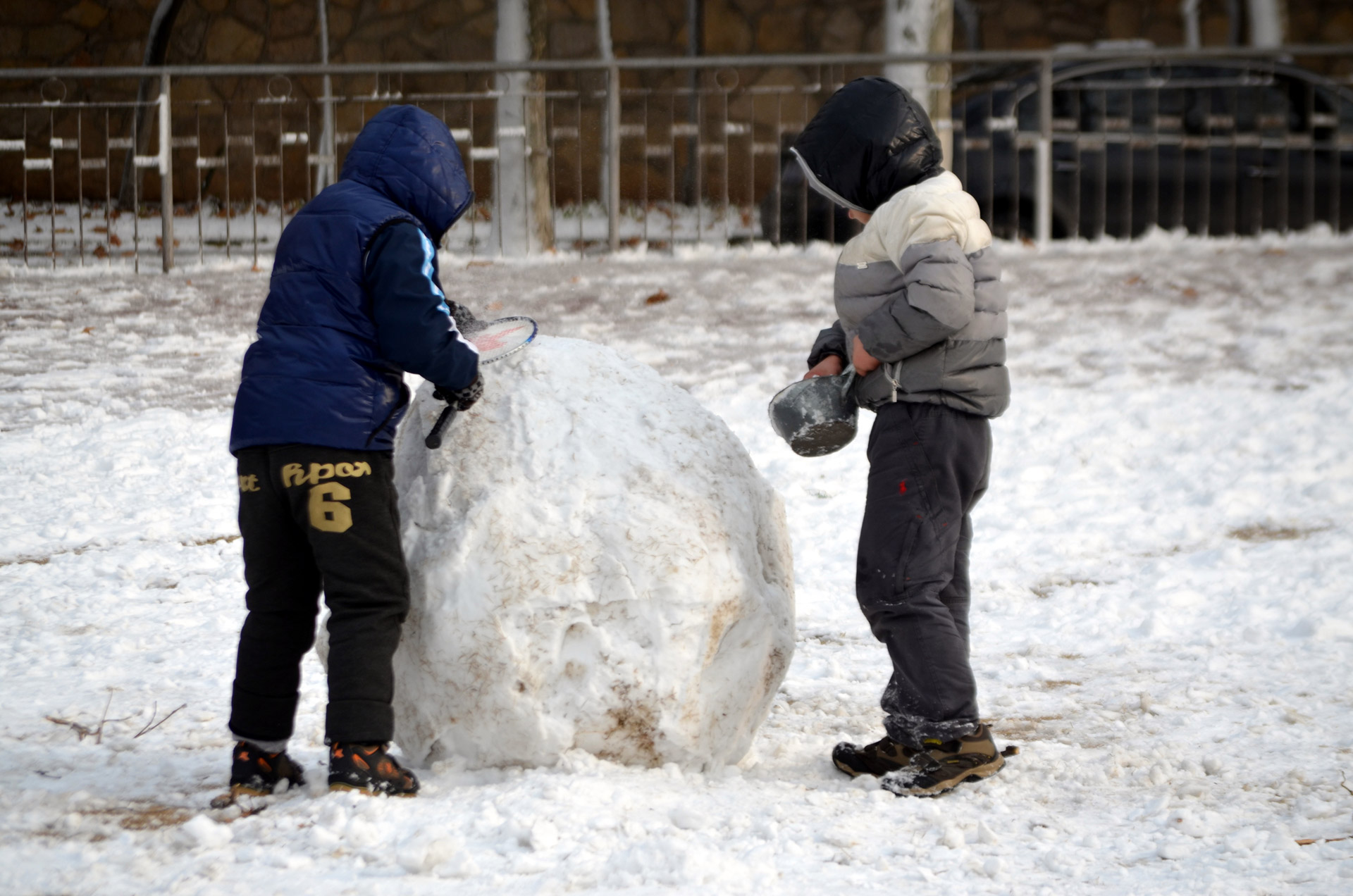 Building snowman