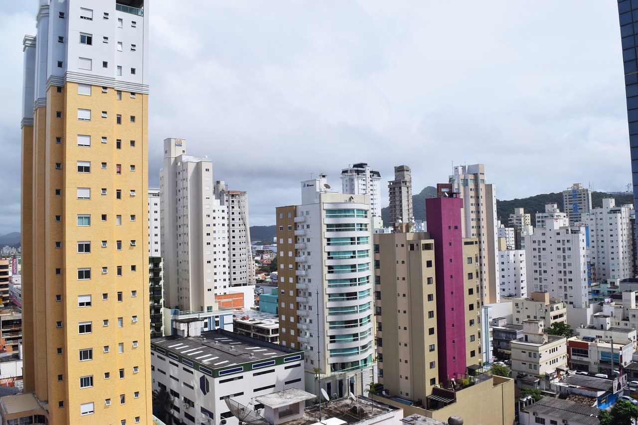 buildings city clouds free photo