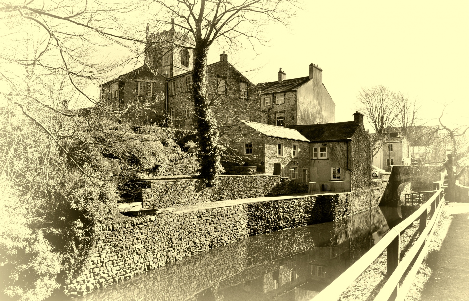 skipton canal buildings free photo