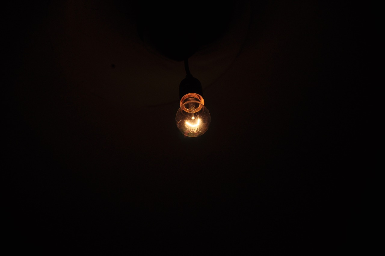 bulb light dark free photo