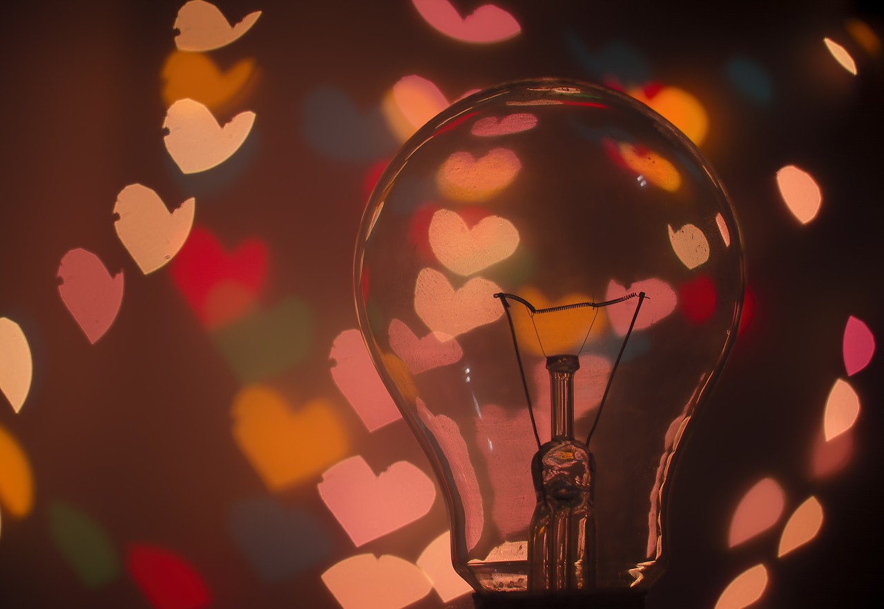 bulb dark hearts free photo