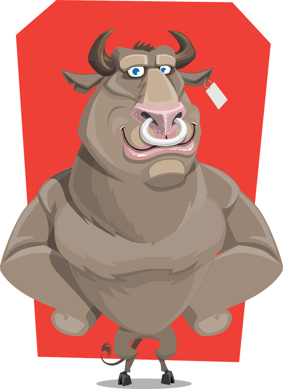 bull animal character free photo