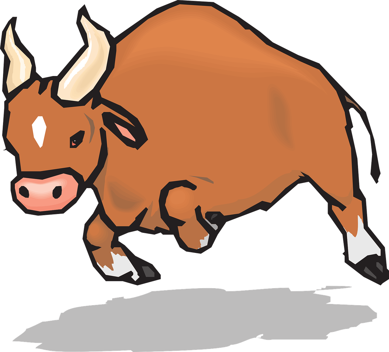 bull horns charging free photo