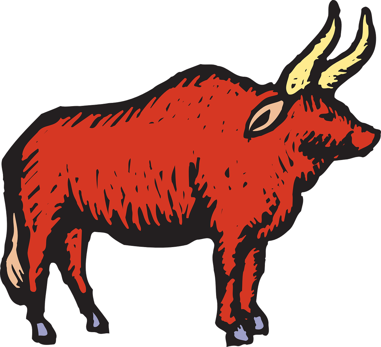 bull red stylized free photo