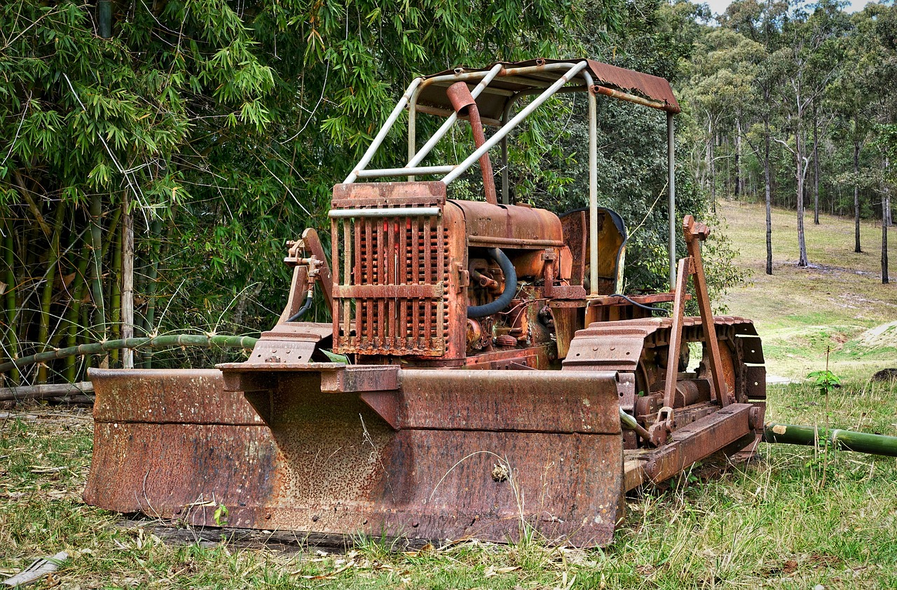 bulldozer rusty construction free photo