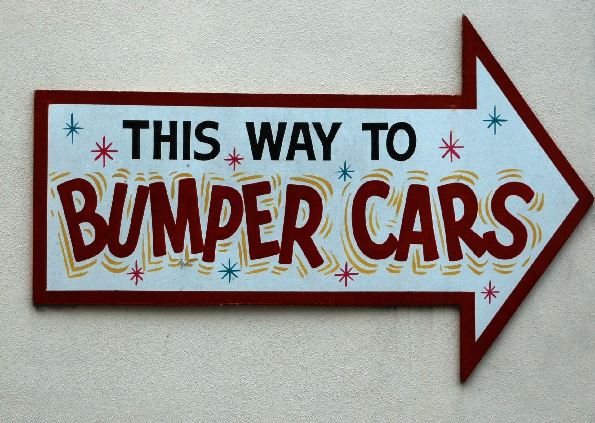 bumper car sign amusement park free photo