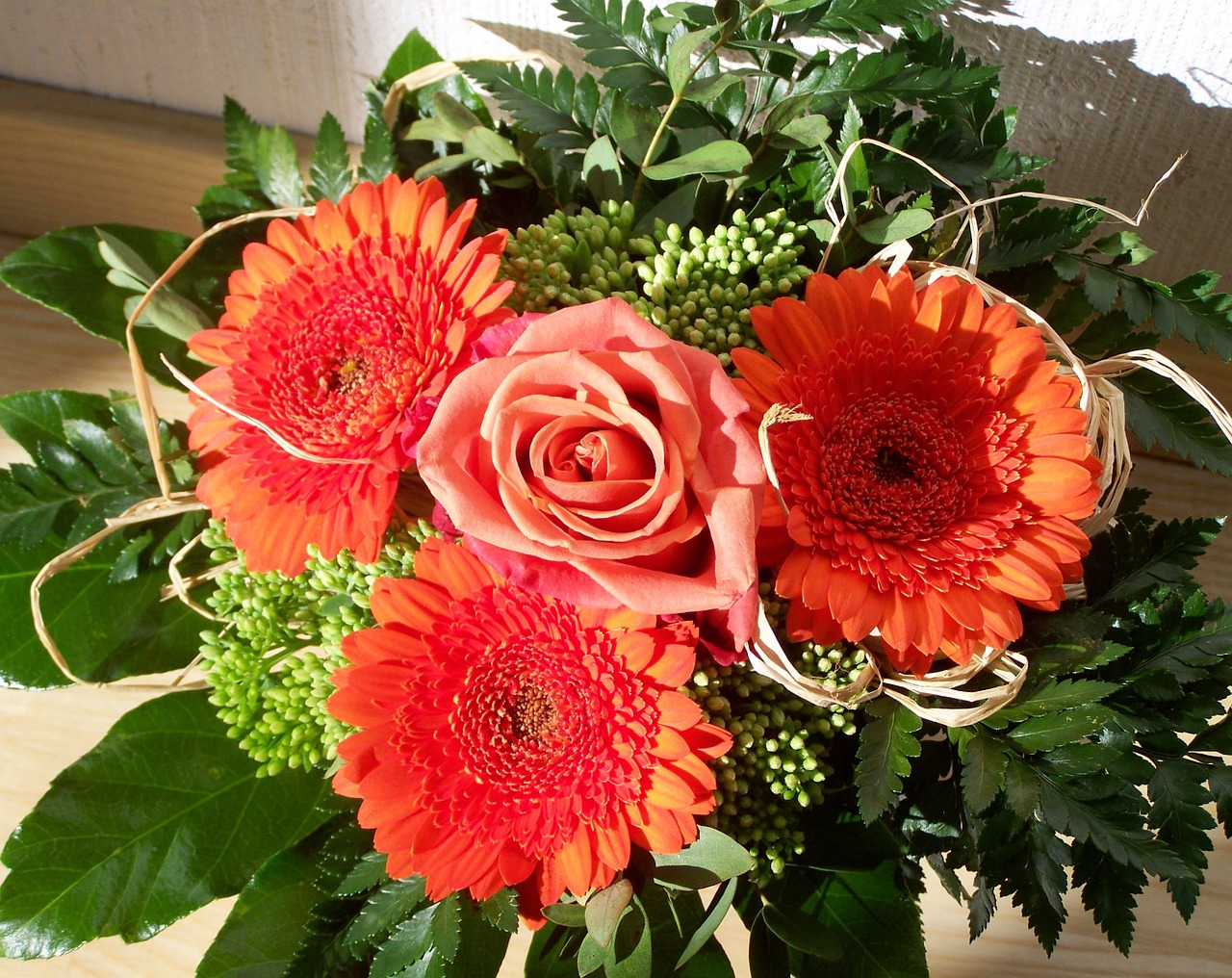 bunch of flowers red gerbera cut flower free photo