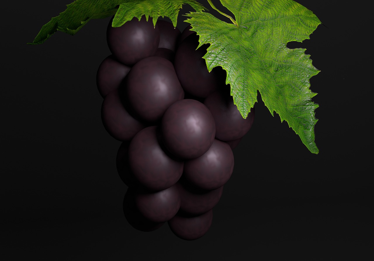 bunch of grapes three-dimensional image vine free photo