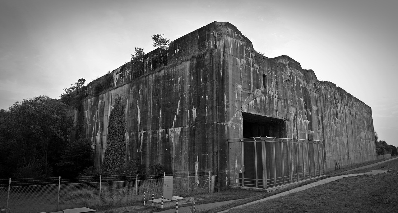Edit free photo of Bunker,decay,weathered,bunker valentin,building