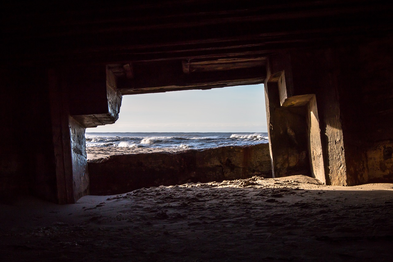 bunker sea sand free photo