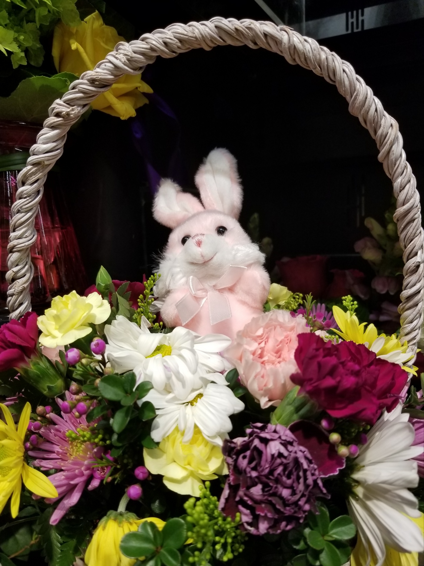 easter bunny rabbit flowers free photo