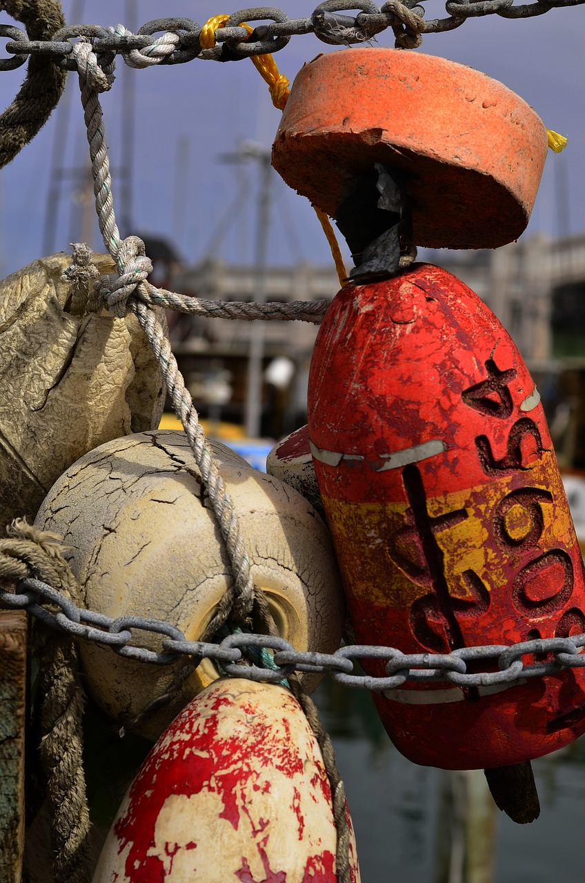 buoys nautical rope free photo
