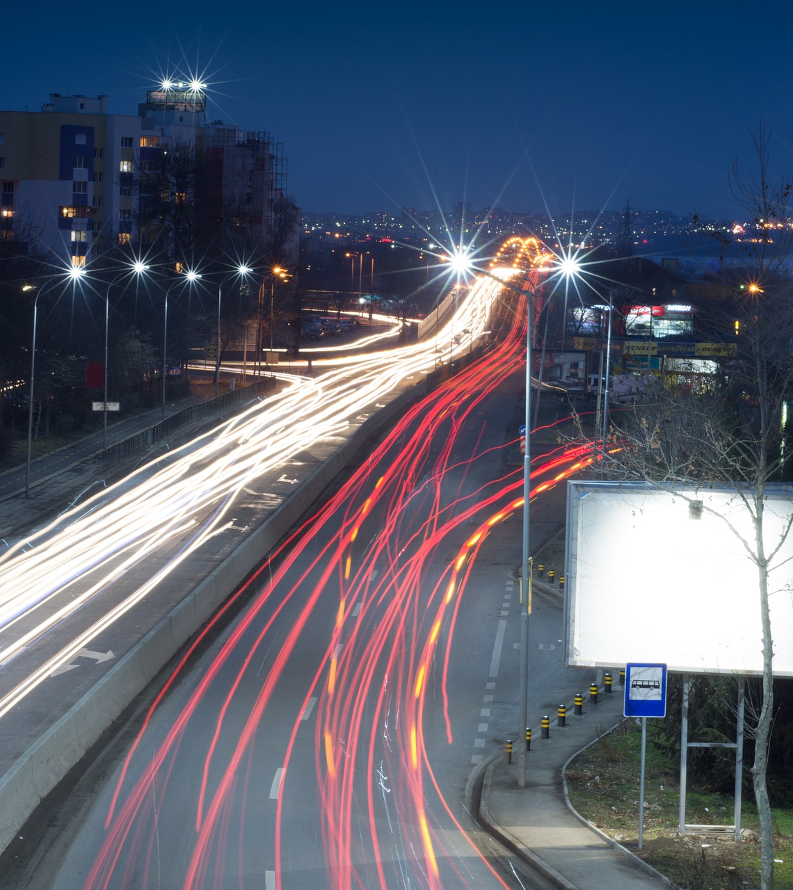 burgas night traffic free photo