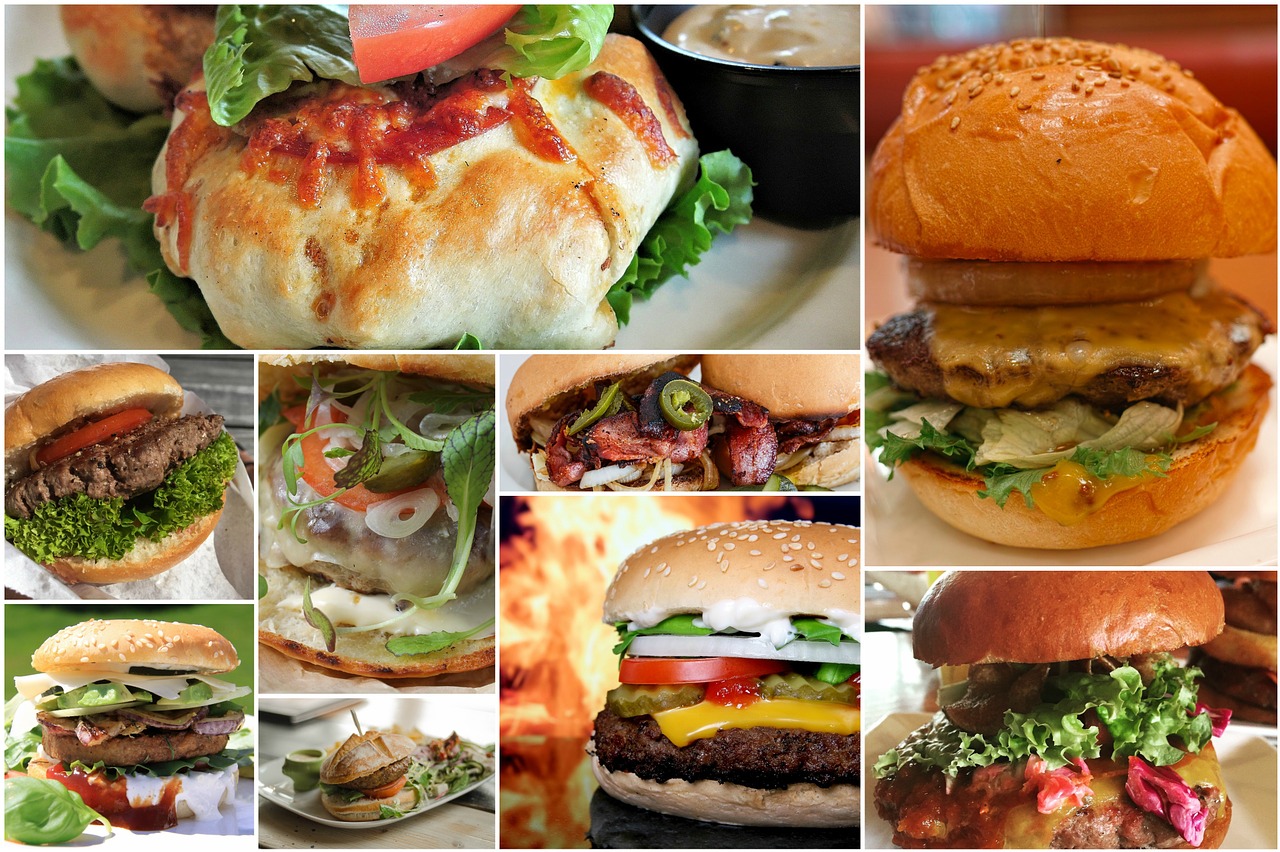 burger hamburger collage free photo