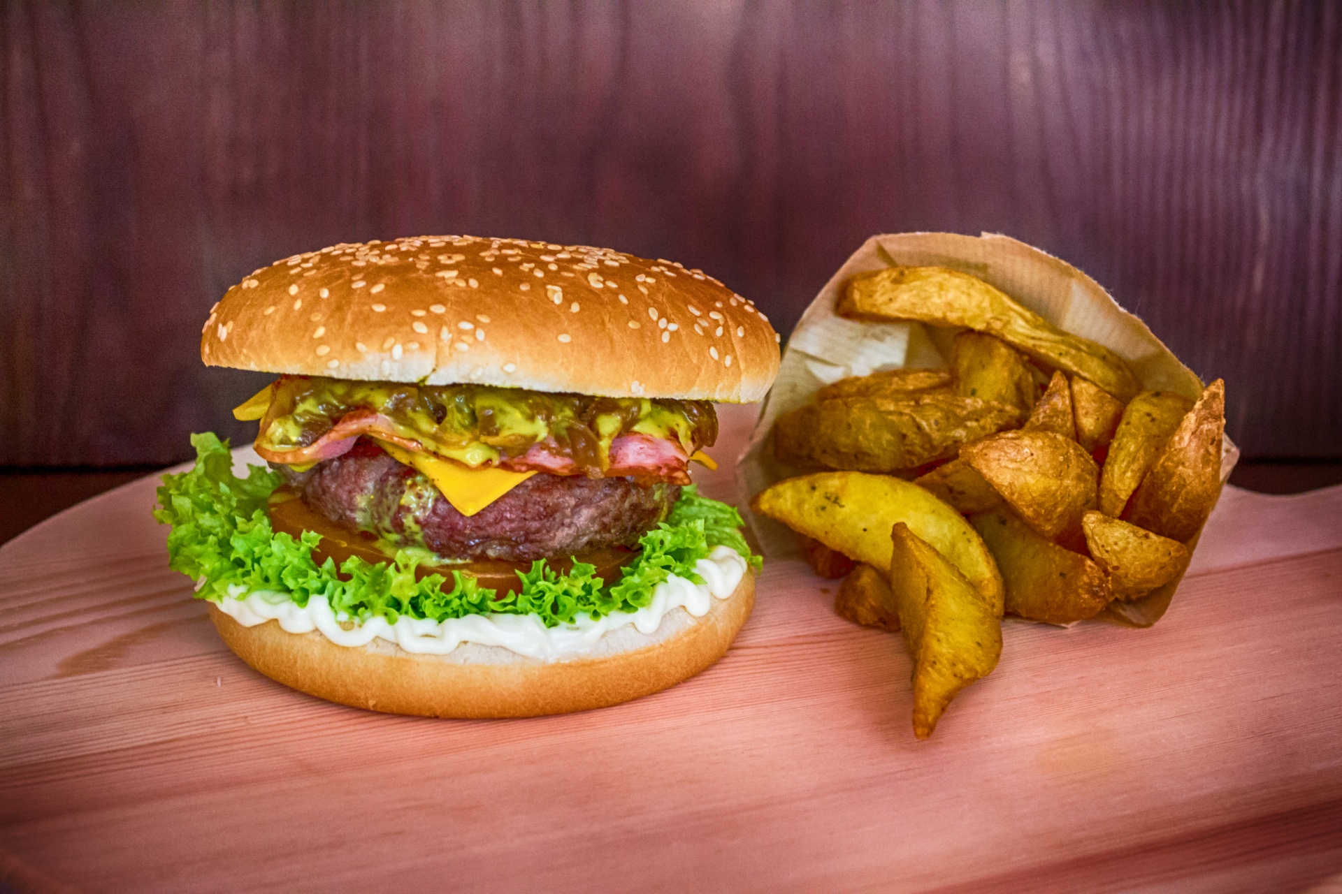 burger hamburger wedges free photo