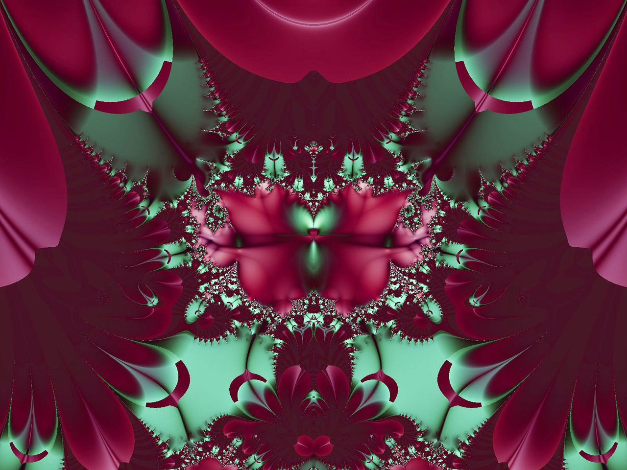 fractal burgundy green free photo