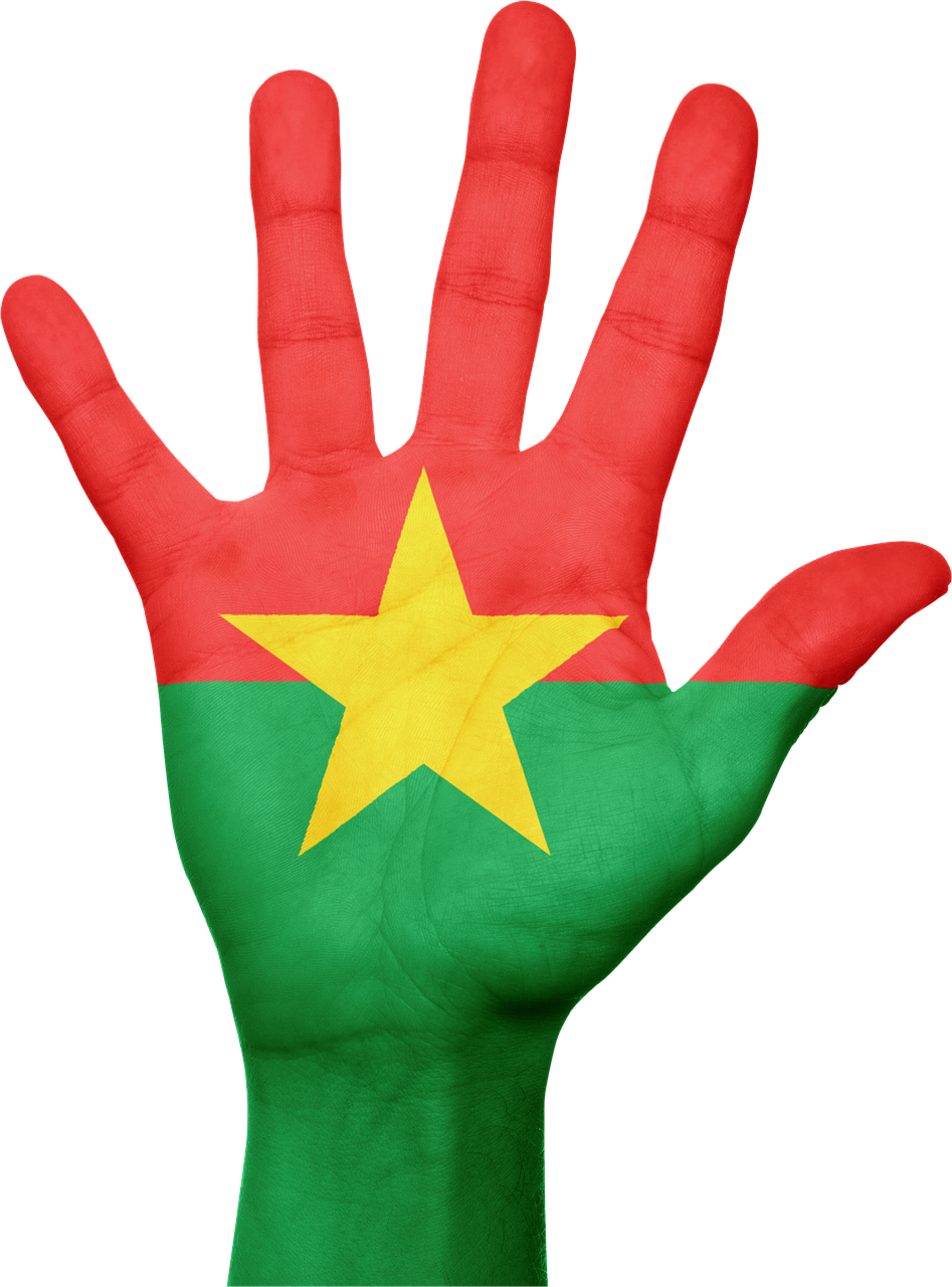 burkina faso flag hand free photo