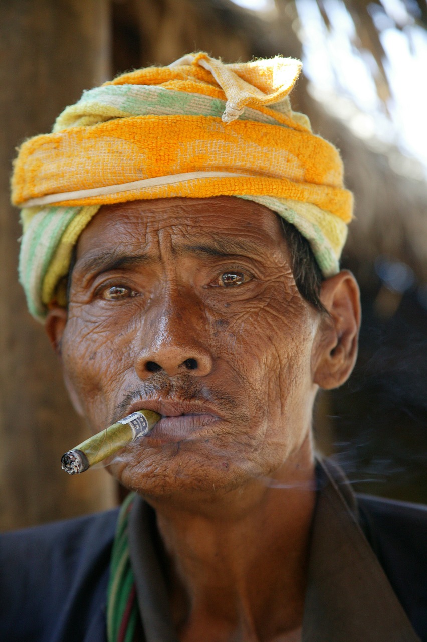 burma man cigar free photo
