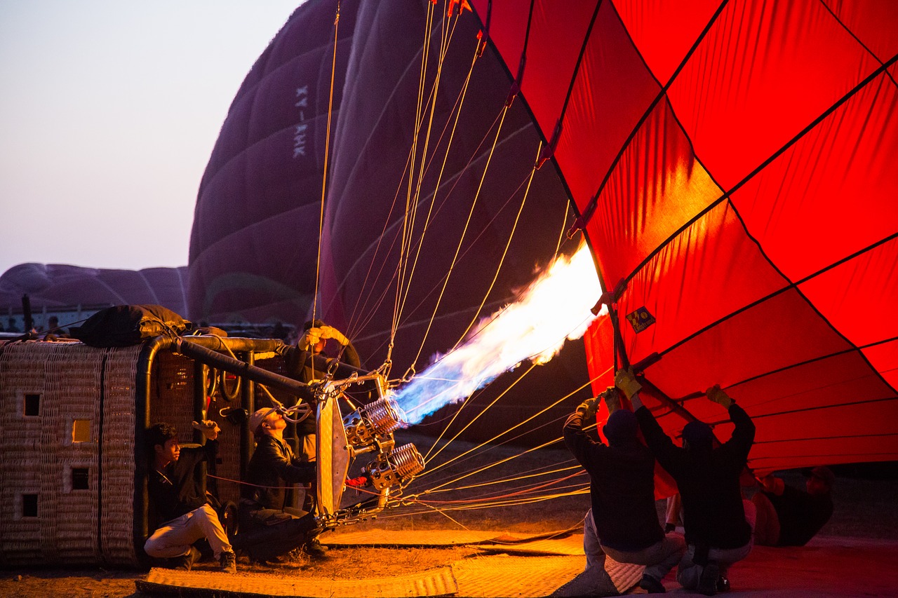 burma bagan hot air ballooning free photo