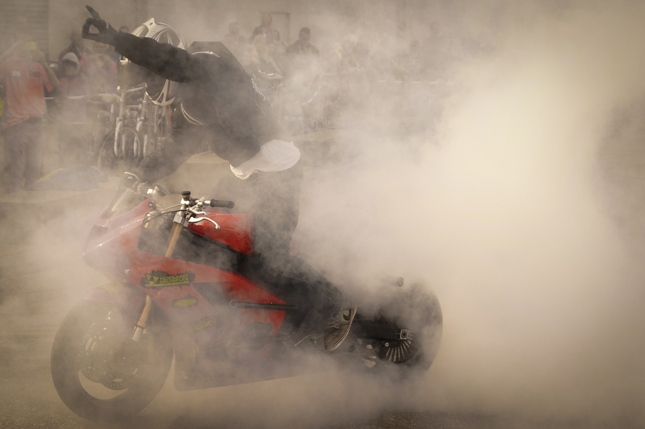 burn out motorcycle stunt free photo