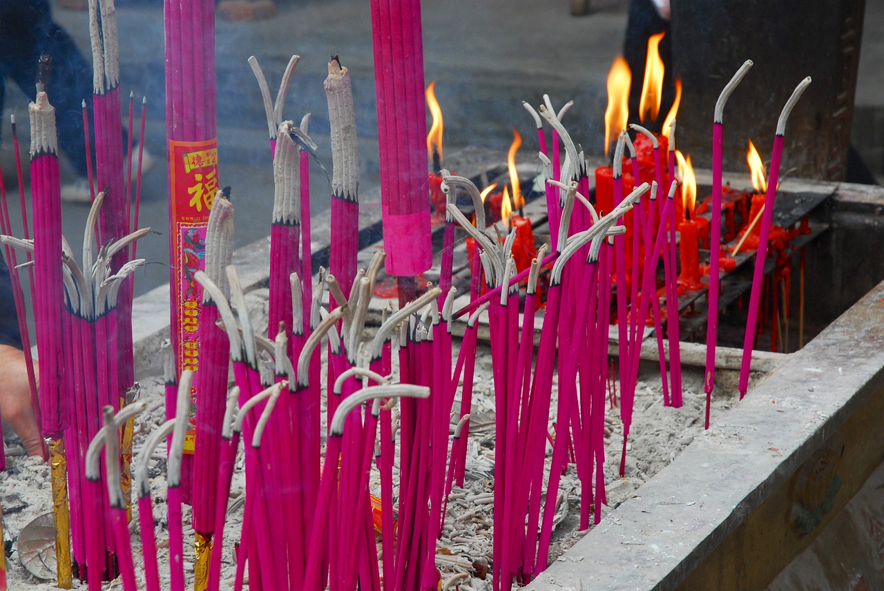 burning incense religion buddhist free photo