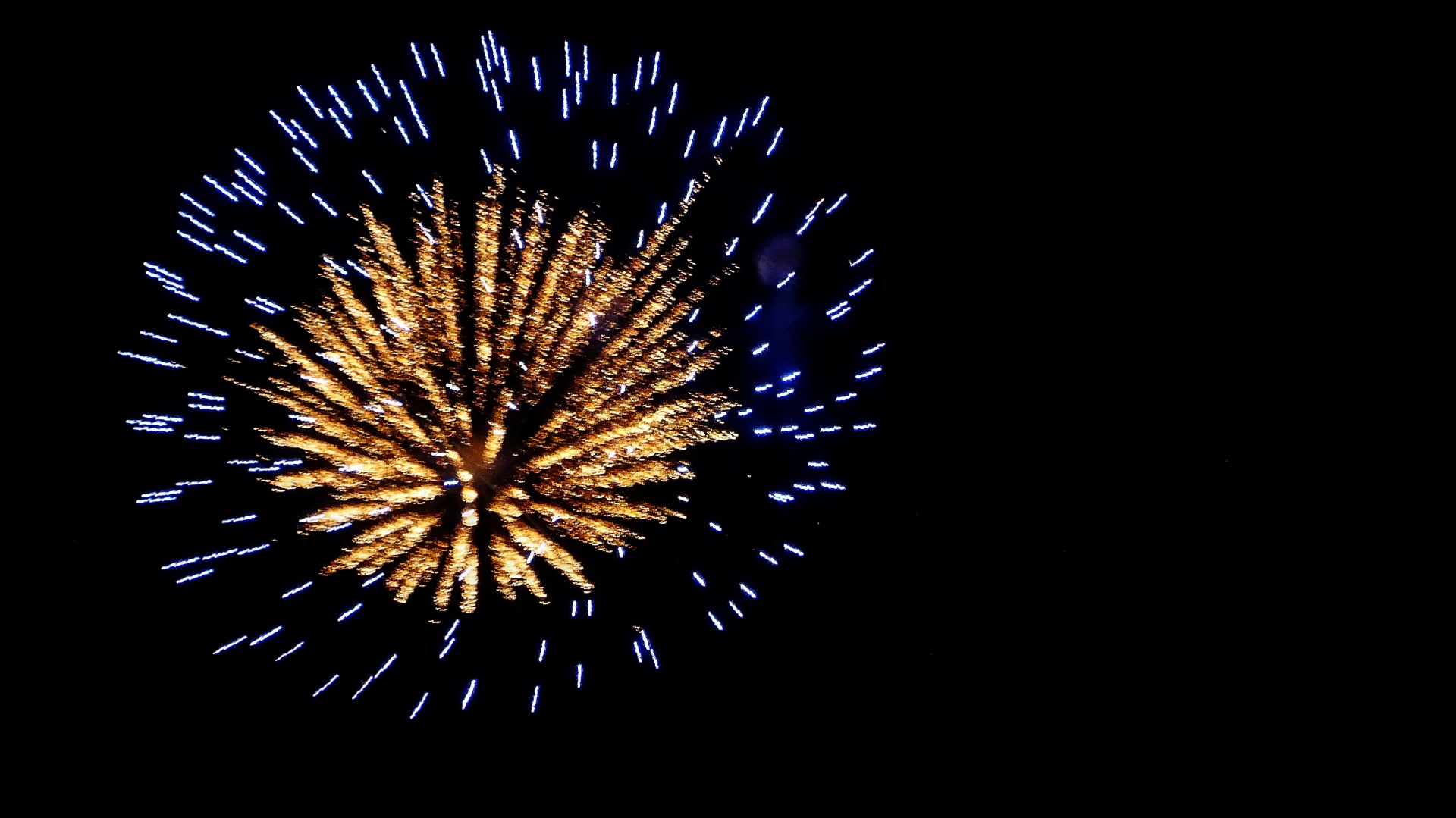 fireworks blue gold free photo