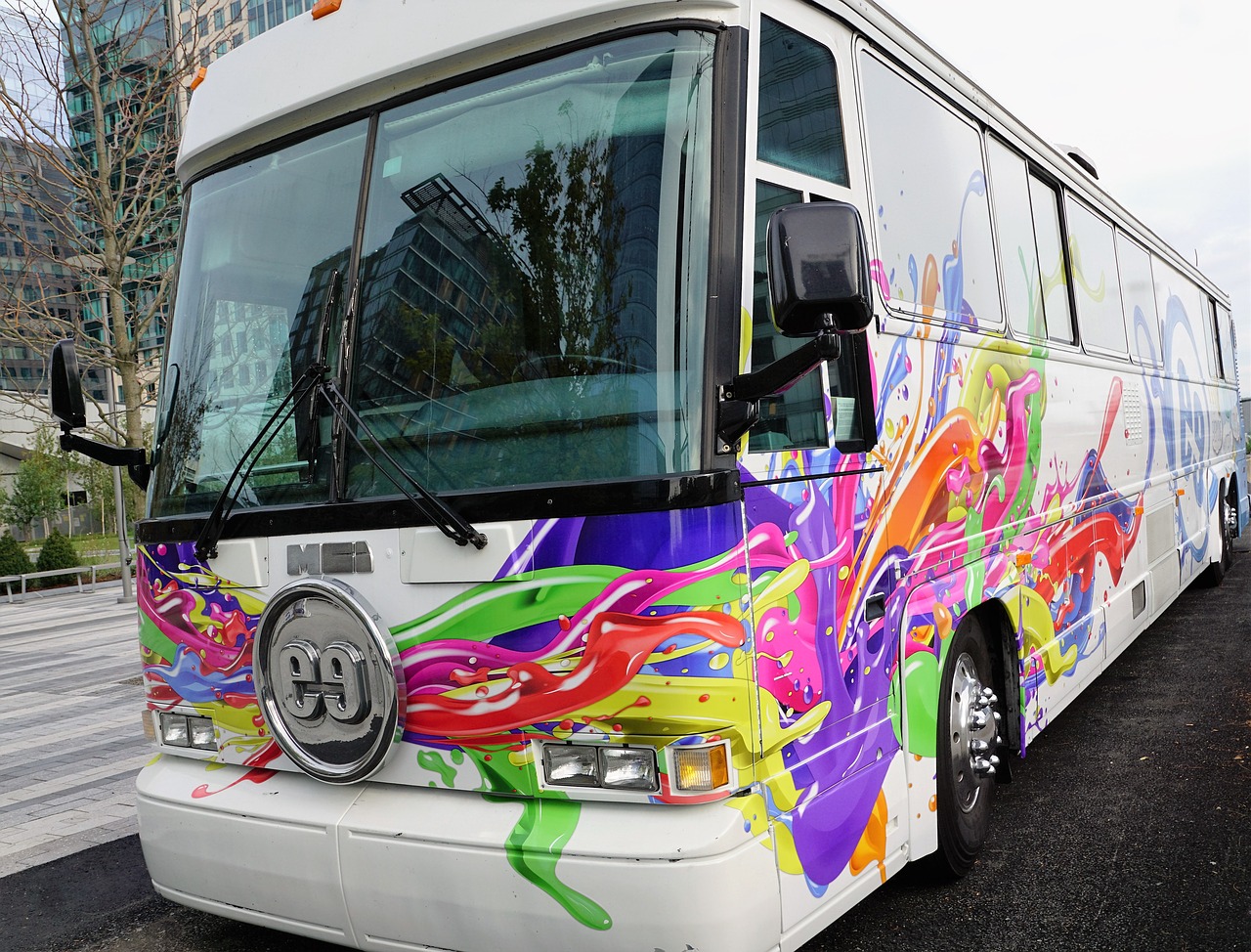 bus colorful white free photo