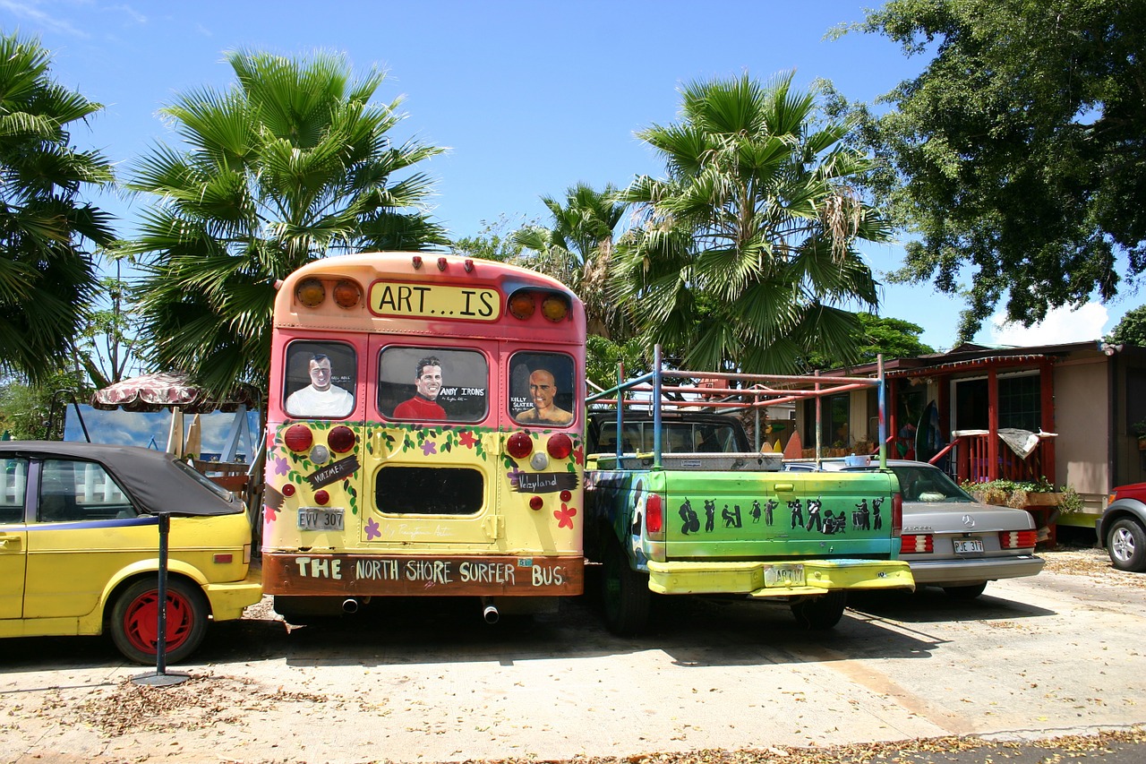 bus hawaii graffiti free photo