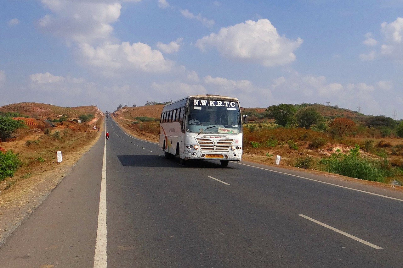 bus highway street free photo