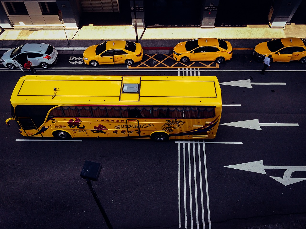 bus taxi cab yellow free photo