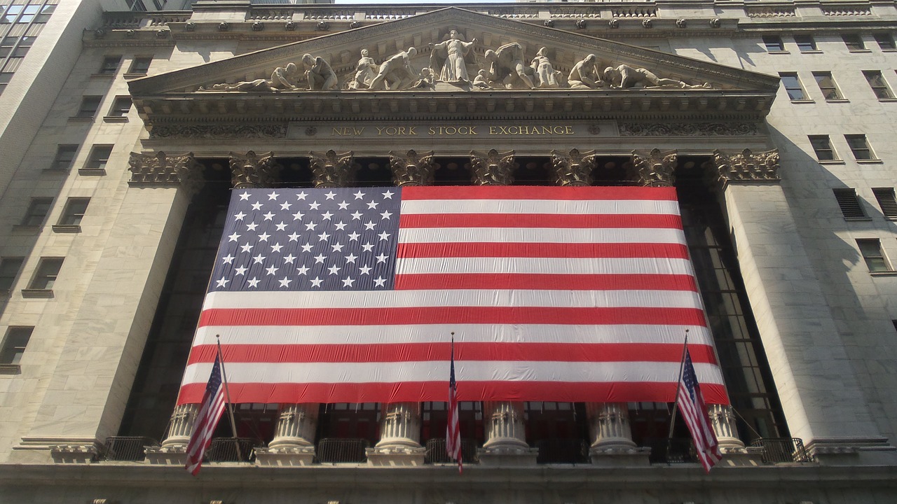 wall street american flag business meeting free photo