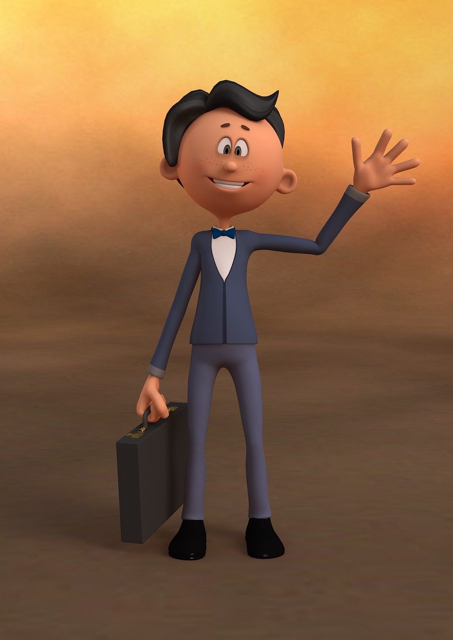 businessman waving briefcase free photo