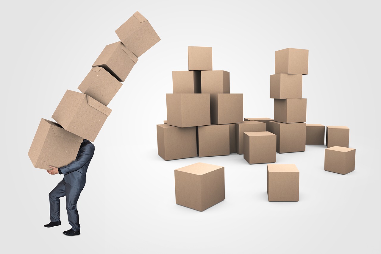 businessman boxes transport free photo