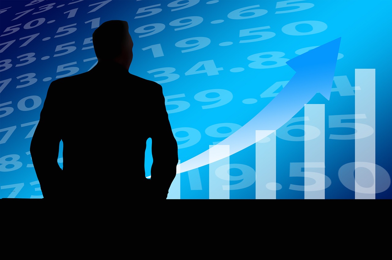 businessman success stock exchange figures free photo