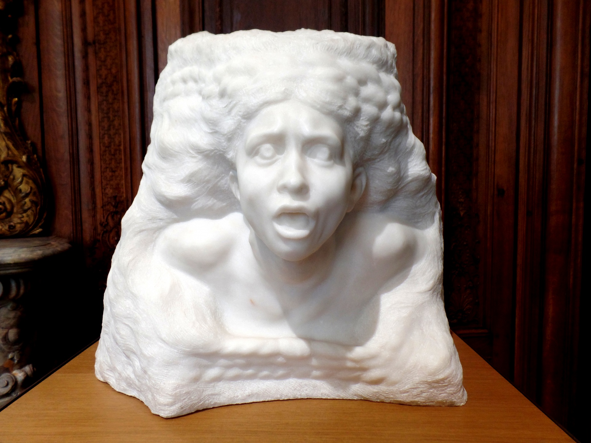 white marble bust statue woman rodin free photo