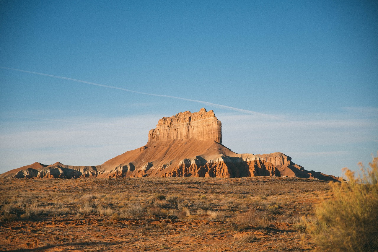 butte landscape blue free photo